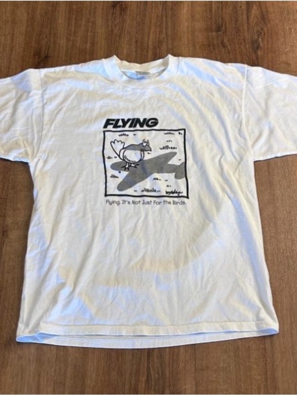 Gildan White Graphic 'Flying' Short Sleeve Tee